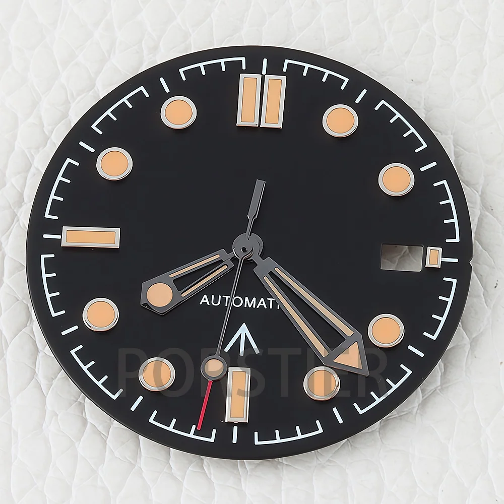 

NH35 31MM Watch Dial for Seamaster 300 Watch Needles Dial Green Luminous Fit NH35 NH36 Movement Watch Accessories Replacements