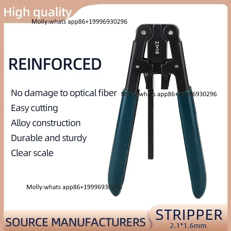 New 5G Green Fiber Optic Stripper - High Precision Cable Jacket Stripper for FTTH Drop Wire - Durable Metal Body Optical Tool