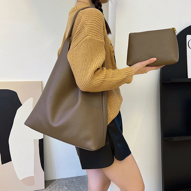 Sac à main en cuir PU solide pour femme, sac à main de haute qualité, couture multifonctionnelle, nouveau, grande capacité, 2023