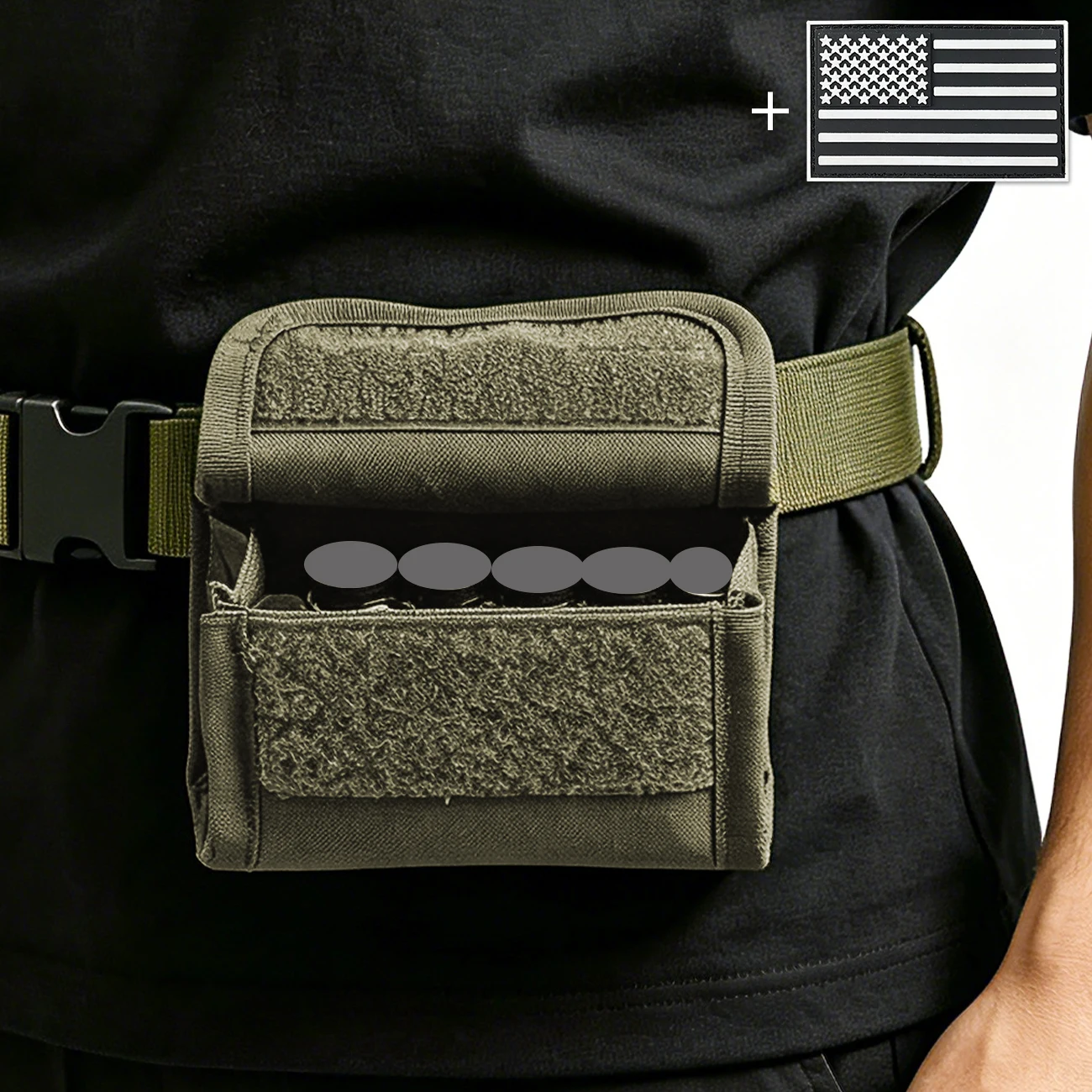 Mehrzweck-Hüfttasche mit Anhänger, Werkzeugtasche, mit Innenfächern für schnellen Zugriff, Rückseite mit fester Schnalle.