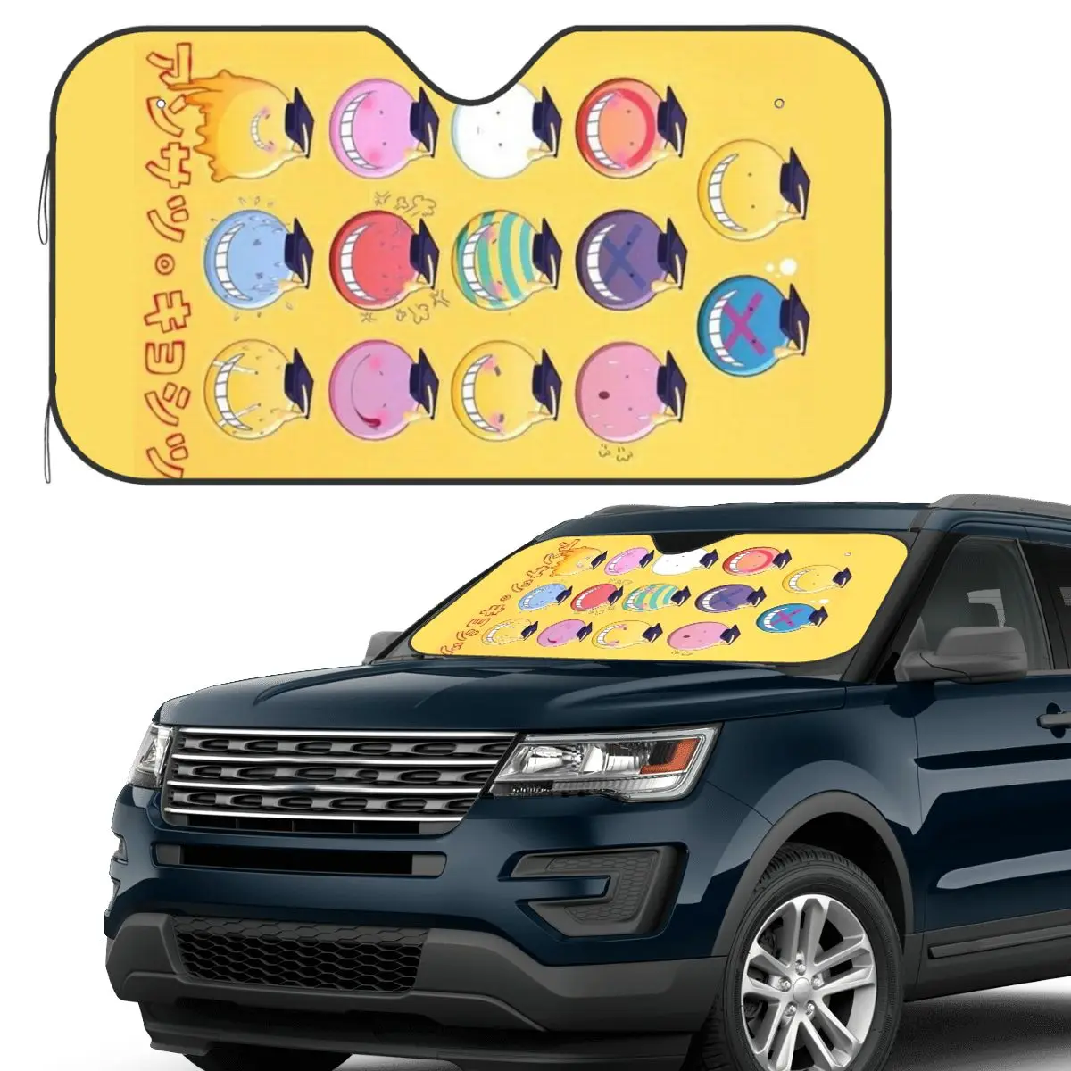 

Assassination Classroom Octopus Koro Sensei Sunshade Windscreen Car Front Windshield Window Sun Visor Accessories Covers