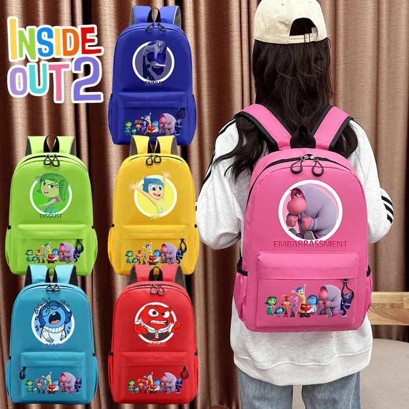 Disney Inside Out 2 Children Schoolbag Kids Anime Printed Backpack Boys Cartoon Cute Book Bags Girl Fashion Casual Knapsack Gift