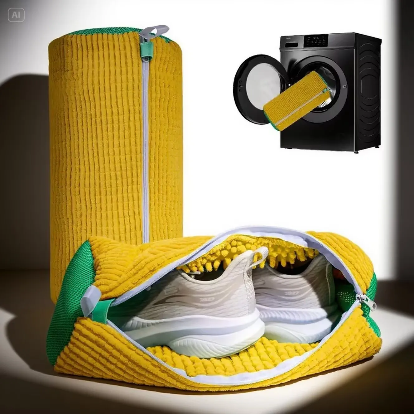 1/2PCS Shoe Washing Bag for Washing Machine Zipper Laundry Bag for Sneakers Slippers Soft Mesh Shoe Cleaner Organizer - Image 3