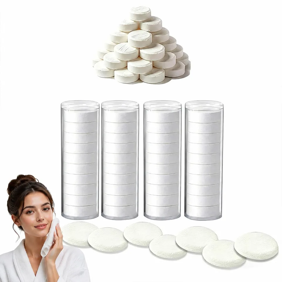 10PCS/Tube Disposable Compressed Towels Non Woven Face Towel Soft Portable Travel Tissues for Camping Hiking Outdoor Use