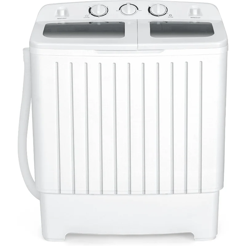 

Twin Tub 20 Lbs Capacity, Washer(12 Lbs) and Spinner(8 Lbs), Durable Design, Timer Control, Co