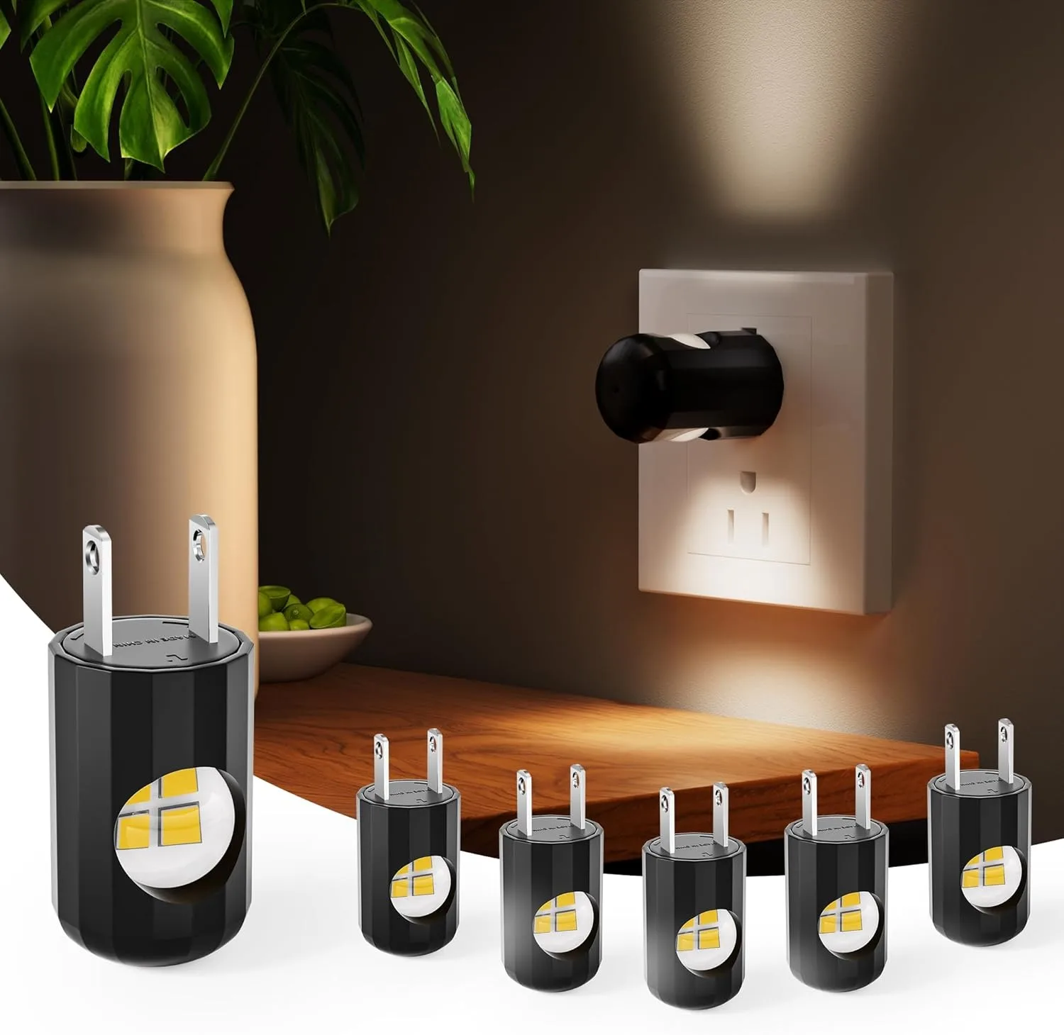 Mini LED Night Light EU/US Plug-In 220v Wall Socket Lamp With Twilight Sensor Energy Saving For Kids Room Bedroo WC Night Lights