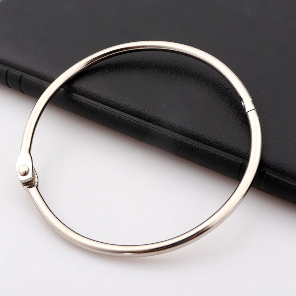 50 шт. 20 мм серебряные металлические кольца для книг с застежкой для переплетов, карточек для заметок, брелки для скрапбукинга, офисного домашнего использования, стопорное кольцо