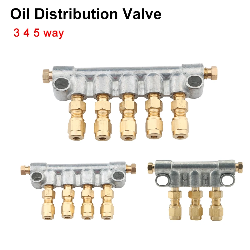 3/4/5 Way Current Limiting Metering 4mm Lubrication Dispenser Adjustable Oil Separation Valve For Centralized Lubrication System