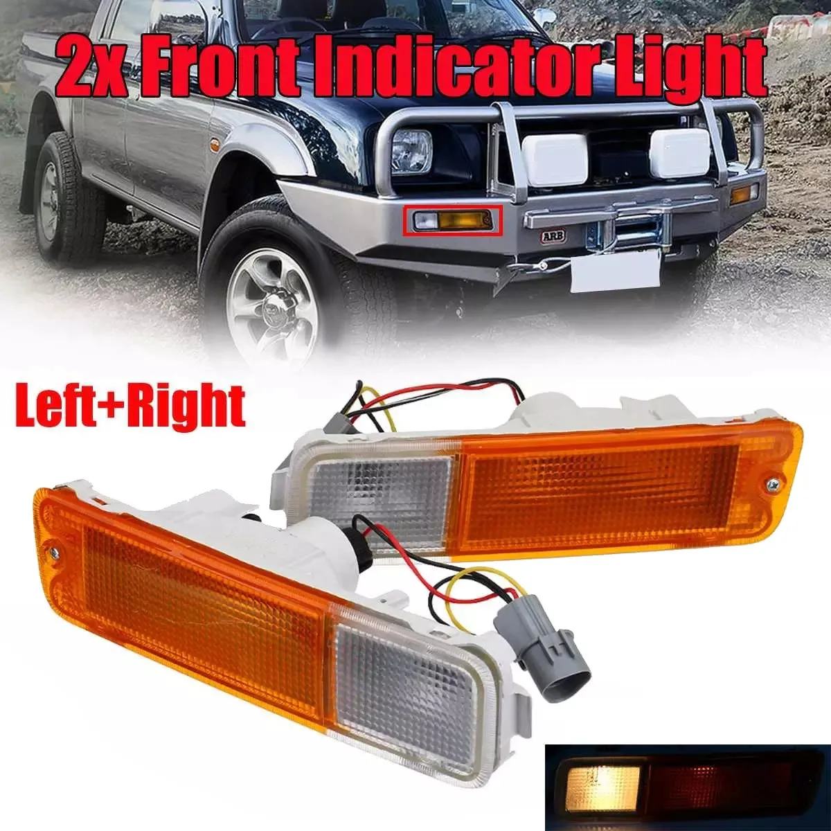 2Pcs Car Front Bumper Fog Light Indicator Blinker for Mitsubishi Triton Ute MK Series 1 2 3 1996-2006