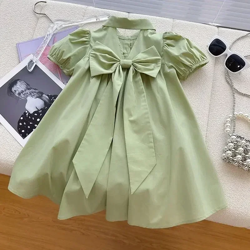 Sommer Baby Vestidos Mädchen 3D Liebe Puff Ärmeln Geburtstag Party Kleid Kinder Elegante Lange Shirts Kleider Chiffon Kleidung Kinder