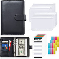 A6 Notebook Cash Envelopes System Set Binder Pockets PU Leather Budget Binder Money Budget Saving Bill Organizer Accessories