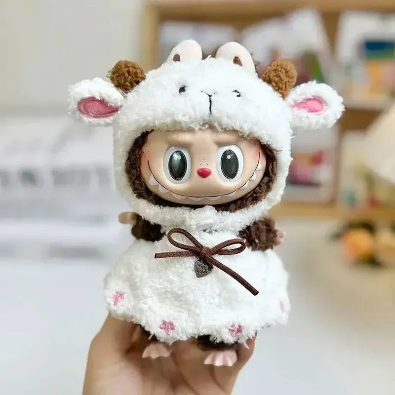 Kawaii Clothes Only for Labubu Clothing Accessories Doll Little Sheep Overalls Set 17cm Dolls Clothes Decoration Accessories