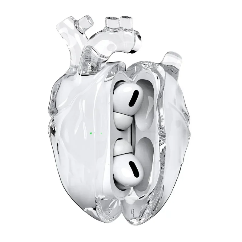 3D Liquid Silicone Earphone Case for AirPods Pro 1 2 Heart Shaped Anti Fall Protective Cover