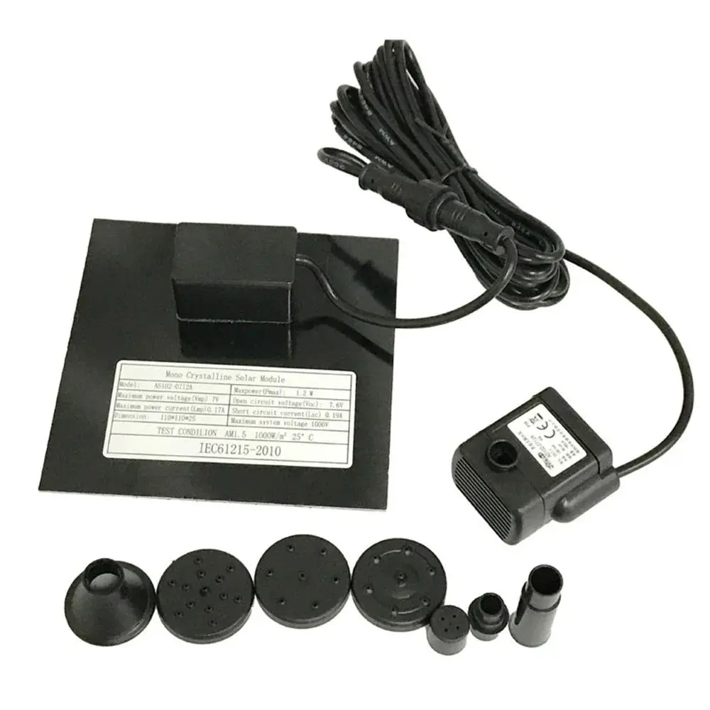 Mini Solar Panel Water Pump 4 Nozzles DIY Solar Fountain Pump 200L/H DC Brushless Solar Water Fountain Bird Bath view 5