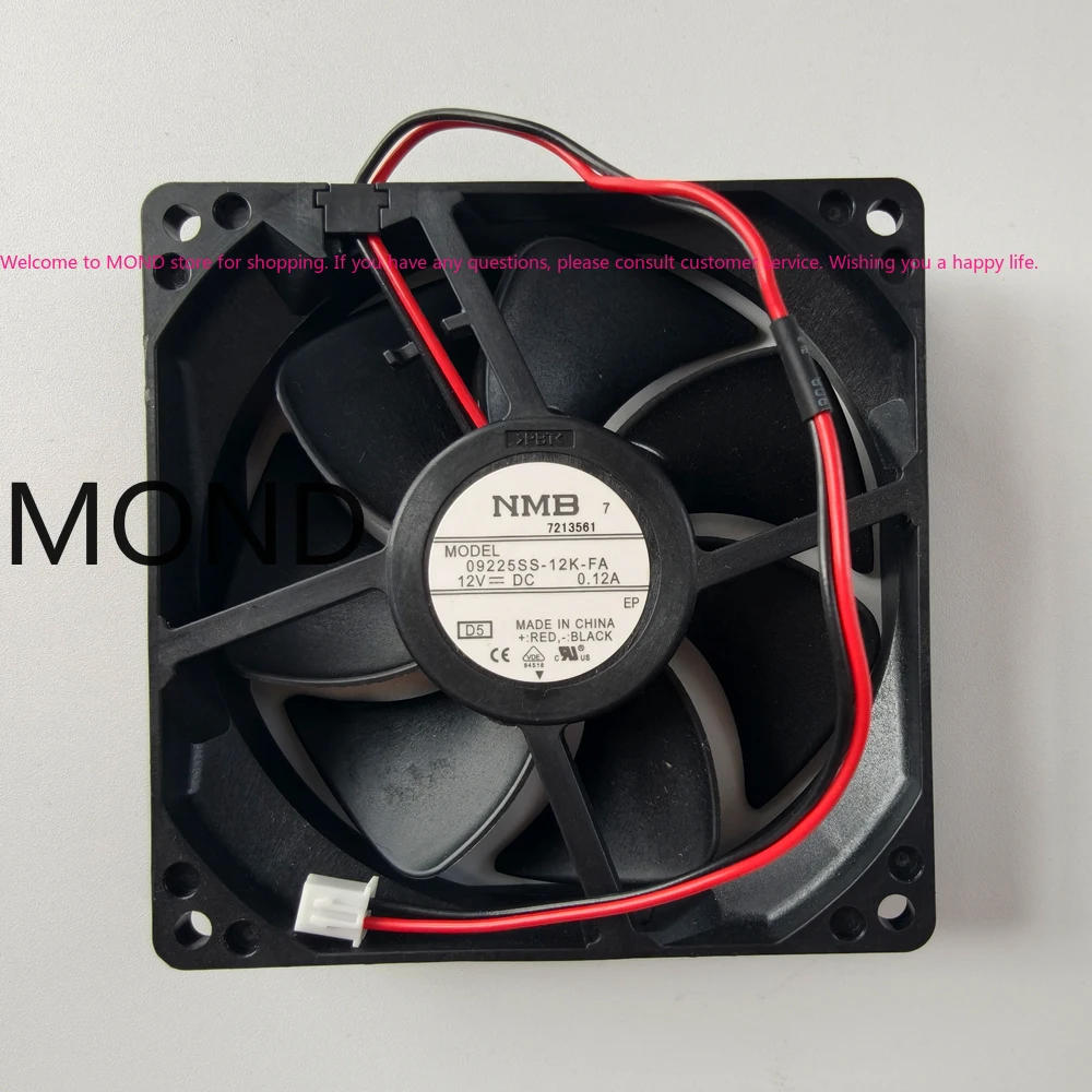 NMB 09225SS-12K-FA Refrigerator Cooling Chassis Cabinet Computer CPU Power Supply Radiator Server Fan DC12V 0.12A 9025 9cm