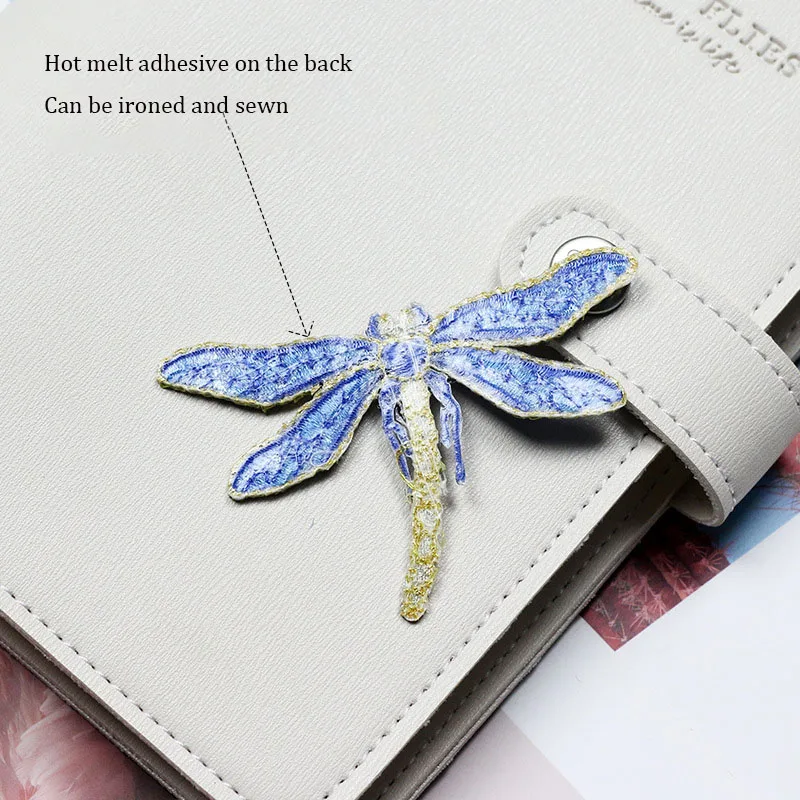 1 PC Golden Edge Dragonfly Iron on Animal Stickers for Clothes DIY Decorative Materials Multi-color Optional Small Patches