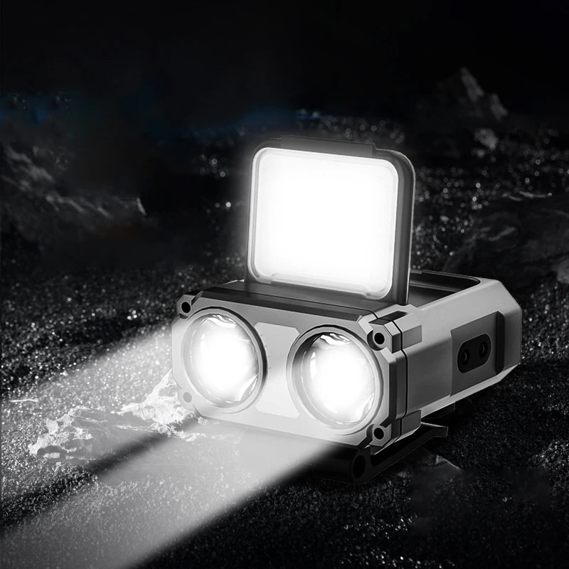 

Ultra Bright Mini Rechargeable Head Lamp LED Clip On Cap Light Waterproof Sensor Hat Light Flashlight Headlamp For Fishing Camp