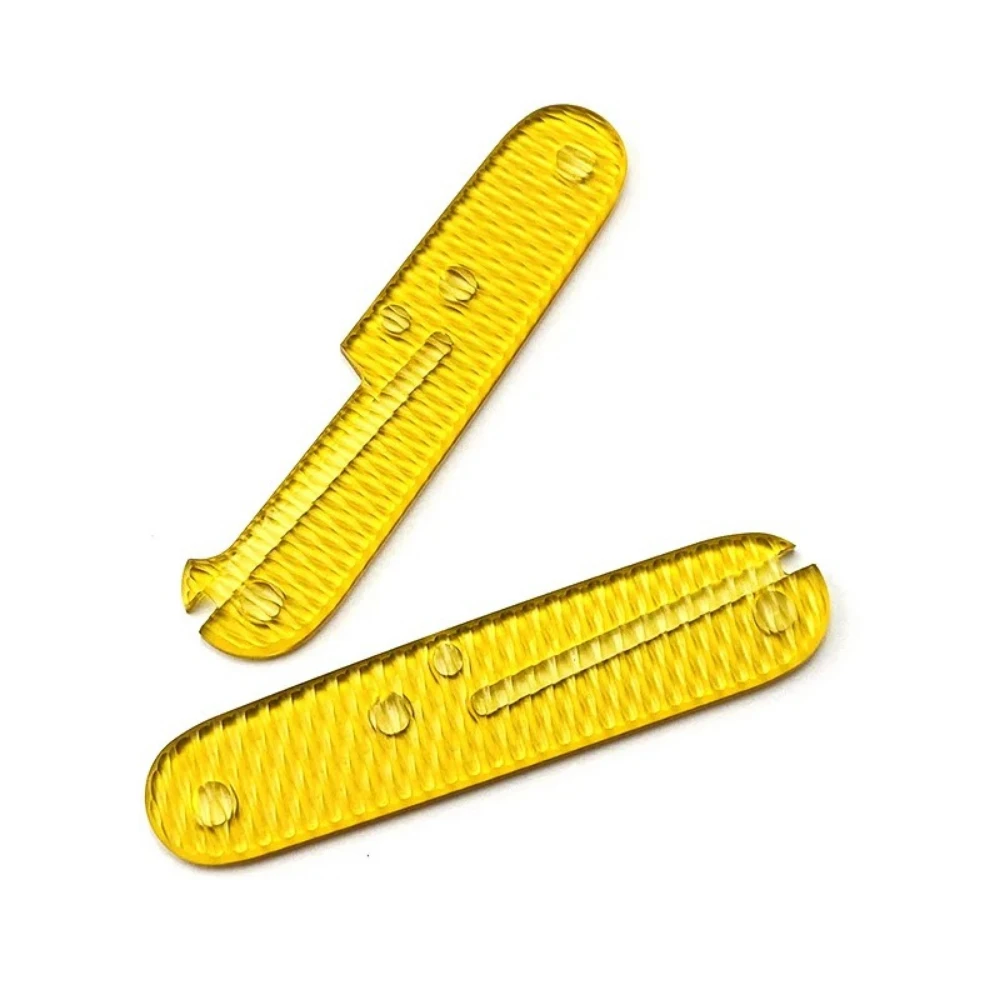 1Pair High-quality Amber PEI Material Folding Knife Handle Patch Material for 91mm Outdoor Knife Handmade Materials view 6