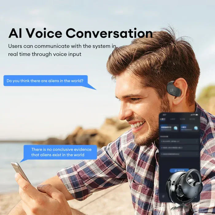 

Wireless OWS Bluetooth 5.4 Earphones HiFi Stereo Sound for iOS Android Translation Earbuds with Long Battery Life & Comfort Fit