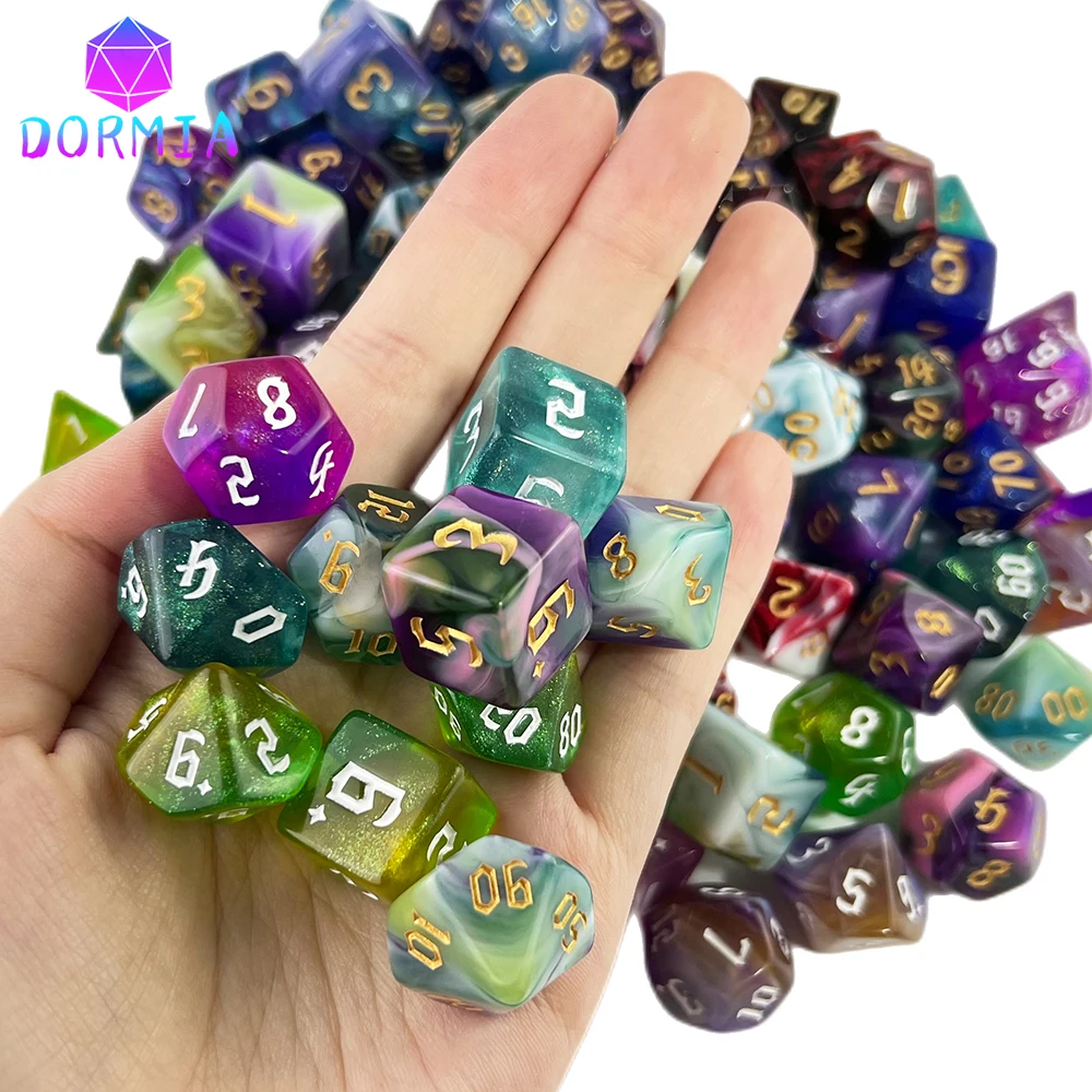 Set di dadi da 105 pezzi con borsa per DND RPG Party/Family Table Board gioco di ruolo Dados D4 D6 D8 D10 D % D12 D20