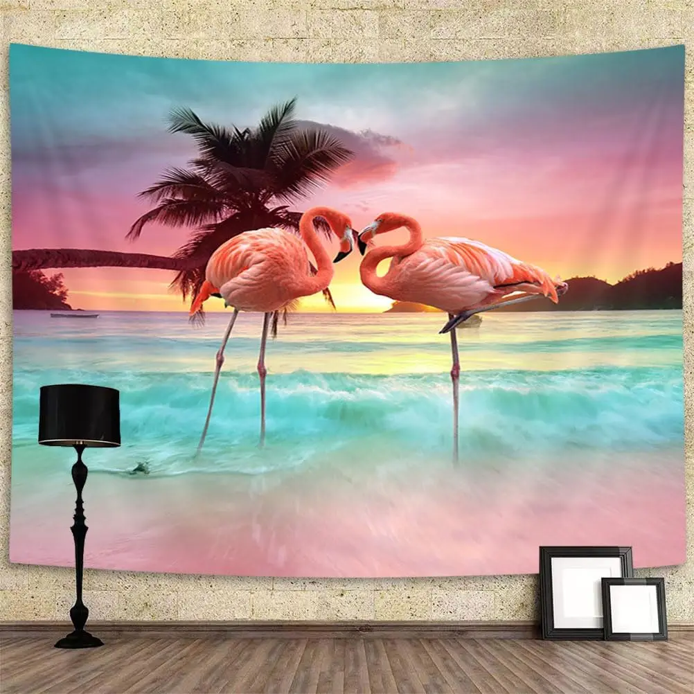 Tropical Flamingo Tapestry Wall Hanging Funny Animal Wildlife Tapestry for Bedroom Living Room College Dorm Home Decor