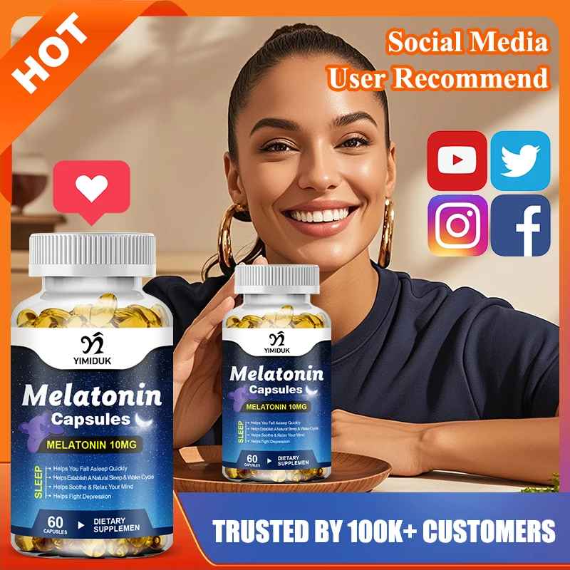 

Yimiduk Extra Strength Melatonin Supplement, with Omega 3, for Insomnia & Jet Lag Relief, Long-Lasting Restful Sleep, Non-GMO