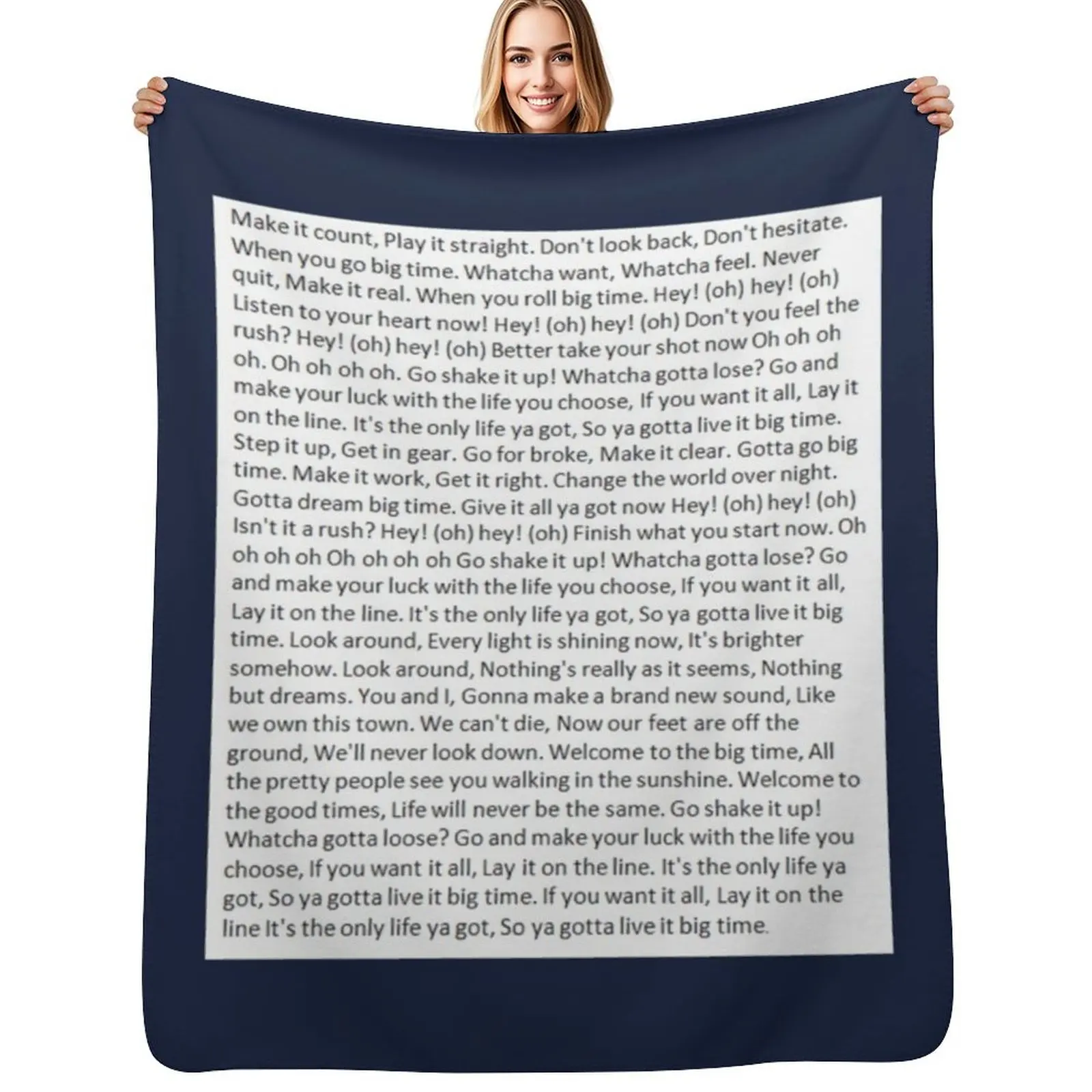 Lyrics to Big Time Rush Throw Blanket Tourist Soft Beds Decorative Sofas Camping Custom warm winter Blankets