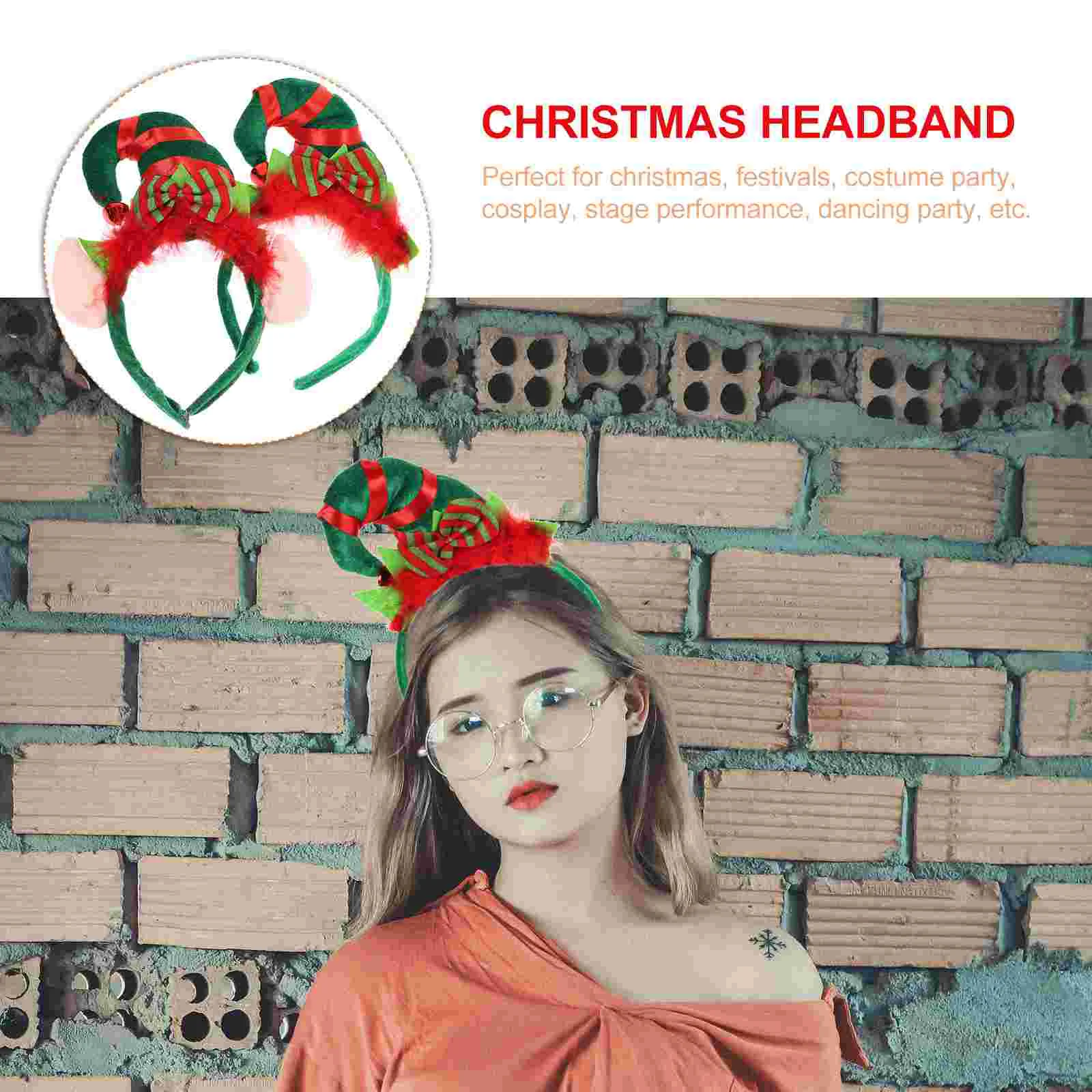 2 Pcs Christmas Hat Headband Hairband Halloween Headdress Birthday Decoration for Girl