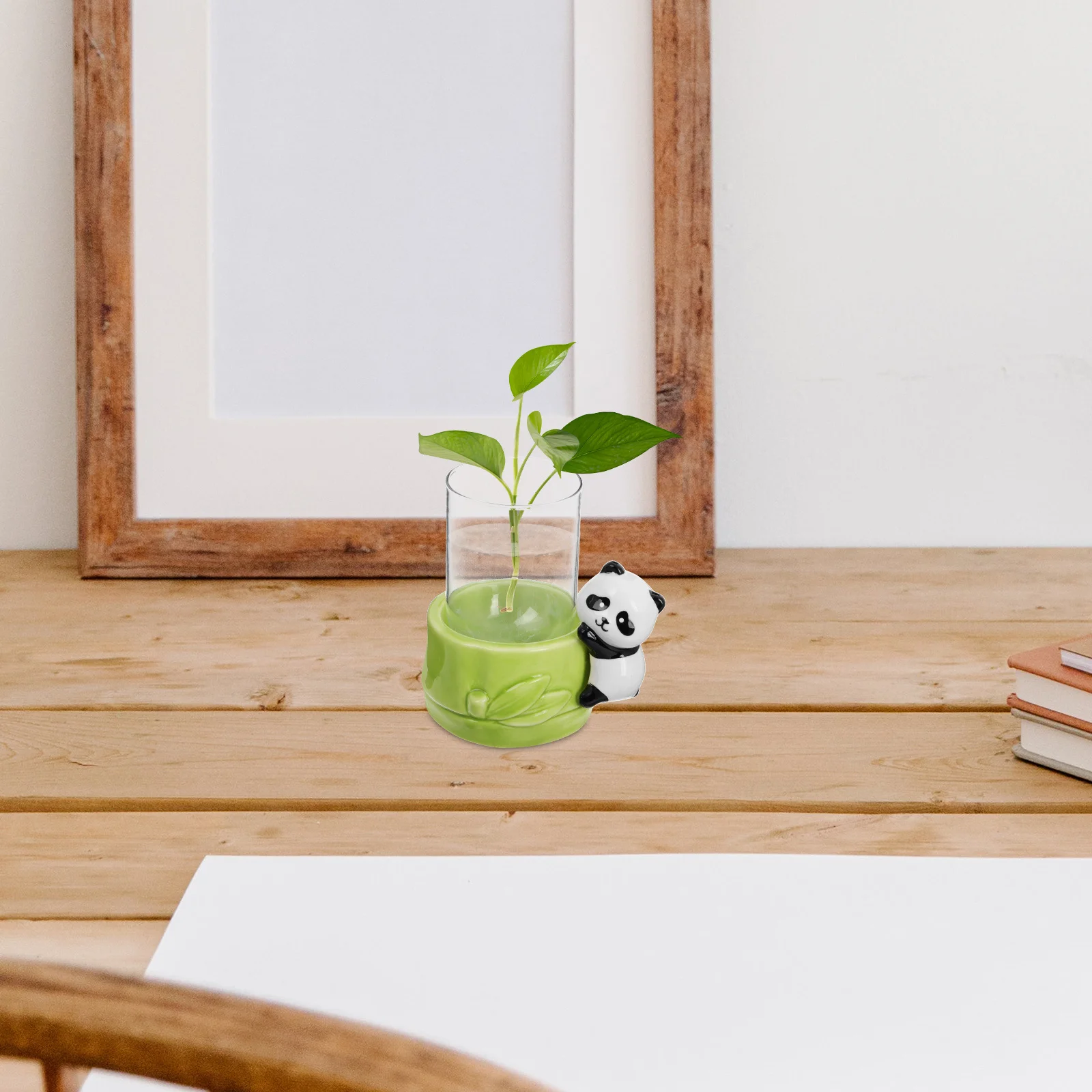 

Ceramic Panda Vase Hydroponic Fresh Flower Display Water Plant Pot Indoor Tabletop Station Hydroponic Decor Vase