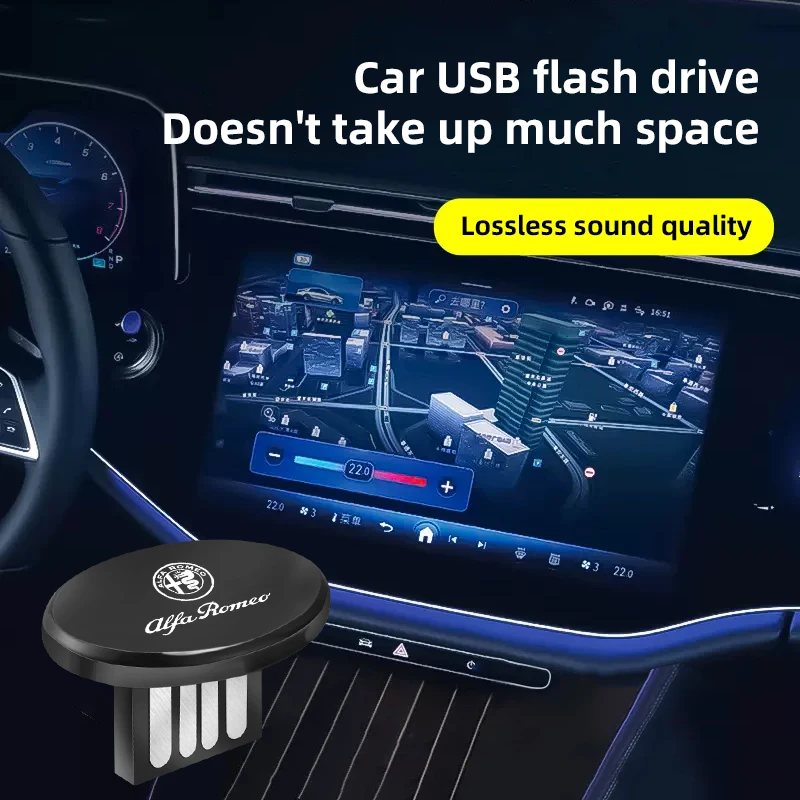 2026 Hot Alfa Romeo 1Pcs Car Logo Tiny U Disk Flash Drive Universal USB Type-C Accessories For  Alfa Romeo 4C 159 166 Spider Giu