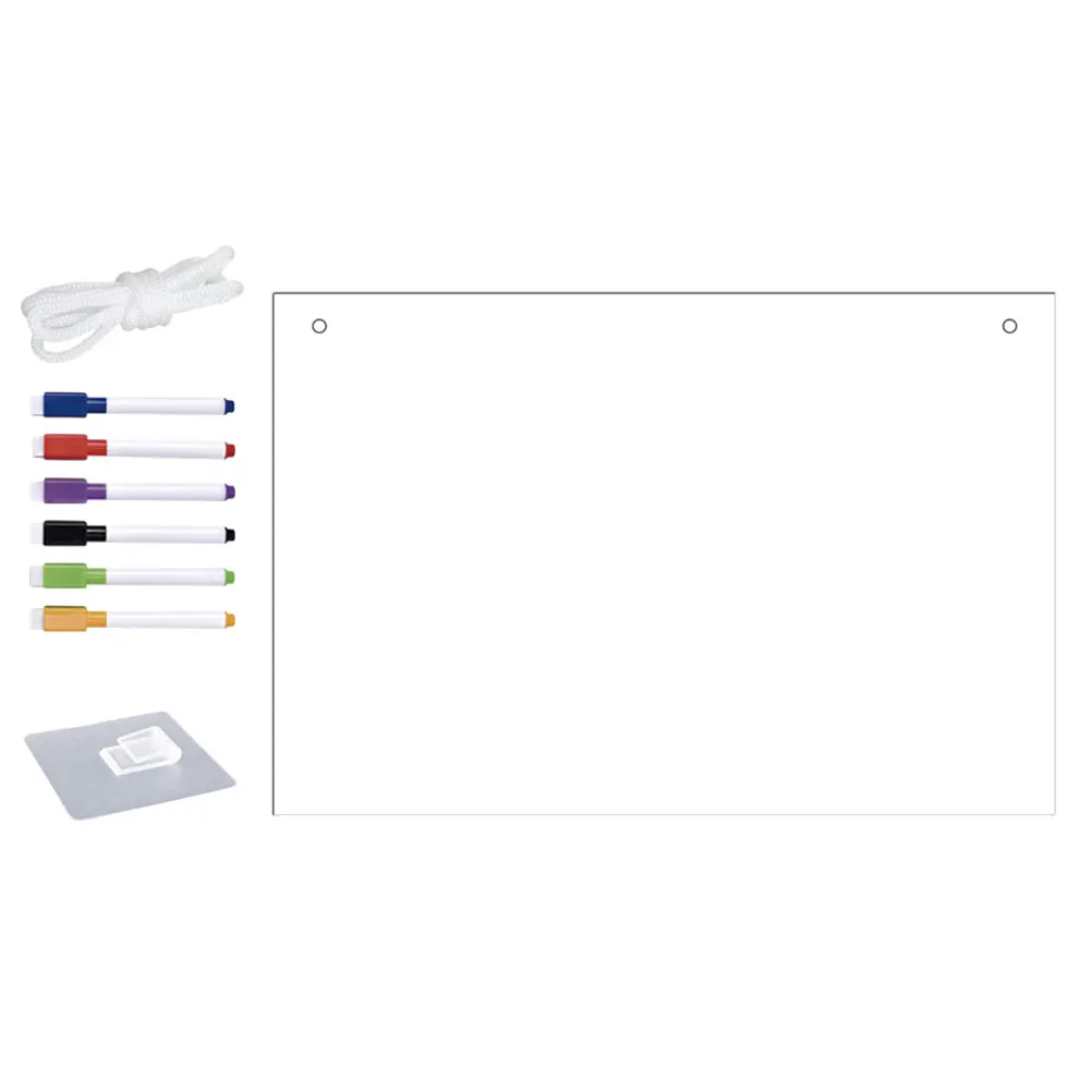 

1 Set Clear Acrylic Dry Erase Board 12X16 Inch Transparent Whiteboard For Wall Kitchen Office Menu Planner Includes Markers Hook