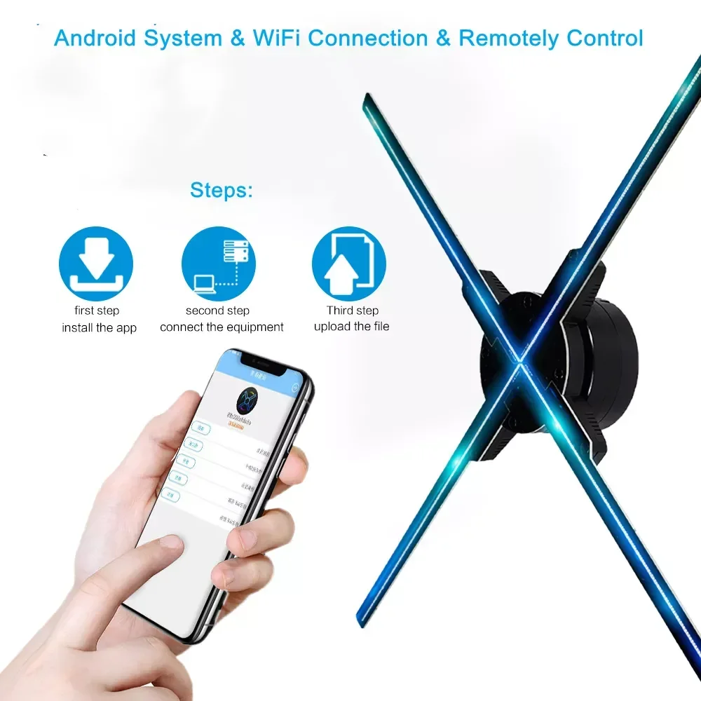 NEW 100cm 3D Holographic Display Led Advertising Fan Hologram Equipment 3D Hologram Projector Other Adverting Equipment Fan