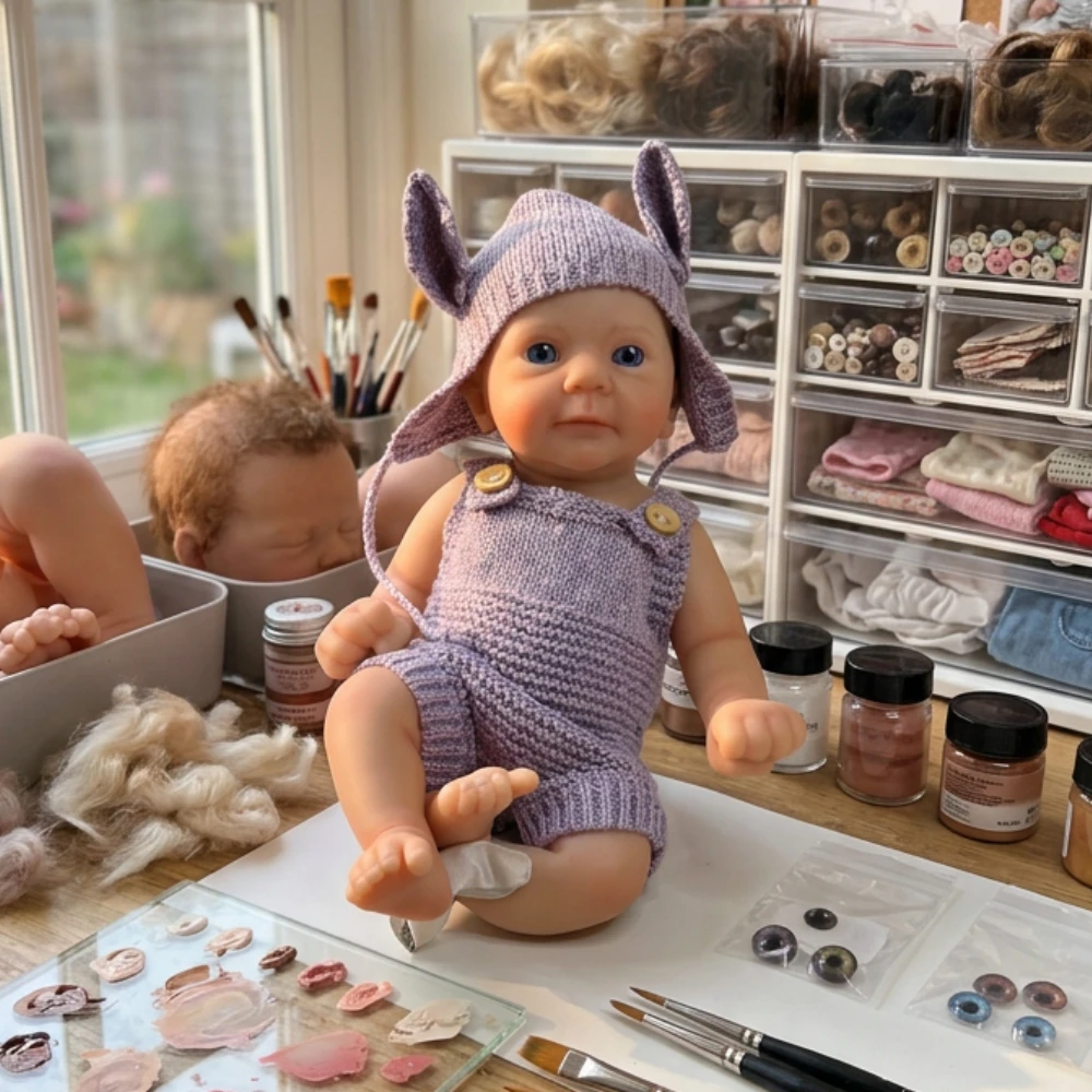 

Aizwa1 Silicone Baby Reborn Girl 13 Inch Handmade Newborn Baby Doll Soft Touch 3D Painted Baby Toy