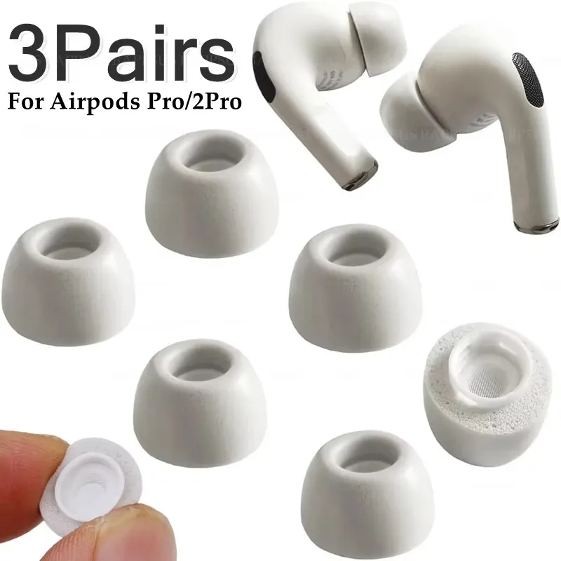 Memory Foam Ear Tips for AirPods Pro 1st 2nd Generation Anti-Slip Replacement Earbuds Ear Cushion with Noise Reduction Hole Caps