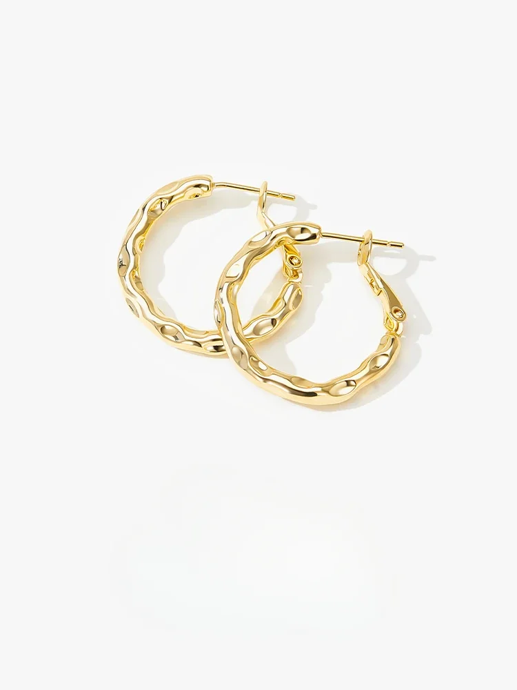 Simple irregular round earrings women's plain ring earrings