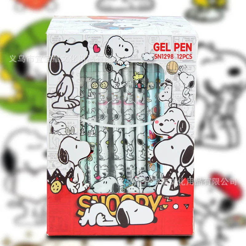 

144pcs/box Snoopy Erasable Gel Pen 0.5mm Black Fine Point Pen For Students School Office Supplies，Aesthetic Stationery Wholesale
