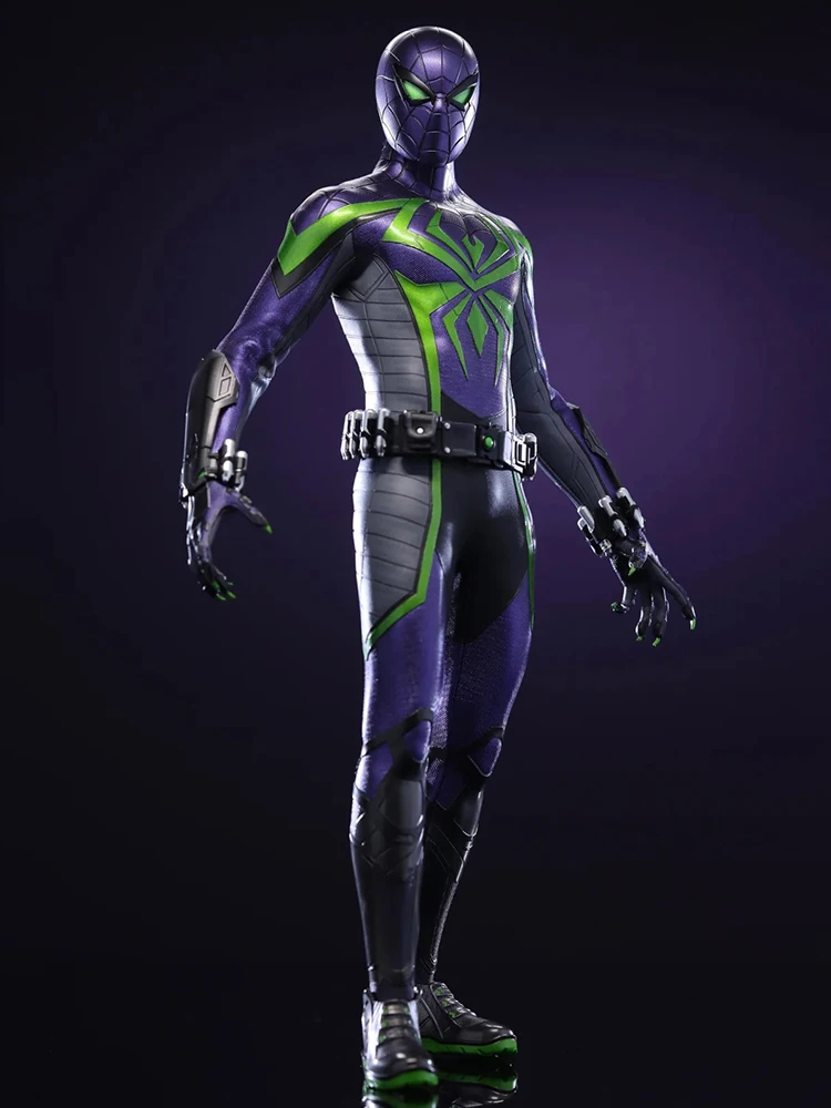 

Hot Toys Spider Man 2 Miles Morales Purple Shadow Dynasty Suit 1/6 Action Figure Movie Peripheral Ornament Collectible Gift