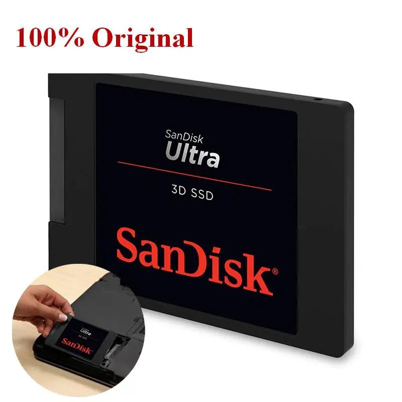 Двойной Флеш-накопитель SanDisk Твердотельный накопитель (SSD диск ультра 3D внутренний 250 ГБ 1 ТБ 2 ТБ SATA III HDD жесткий диск 500 г 560 МБ/с. для Тетрадь стационарного персонального компьютера