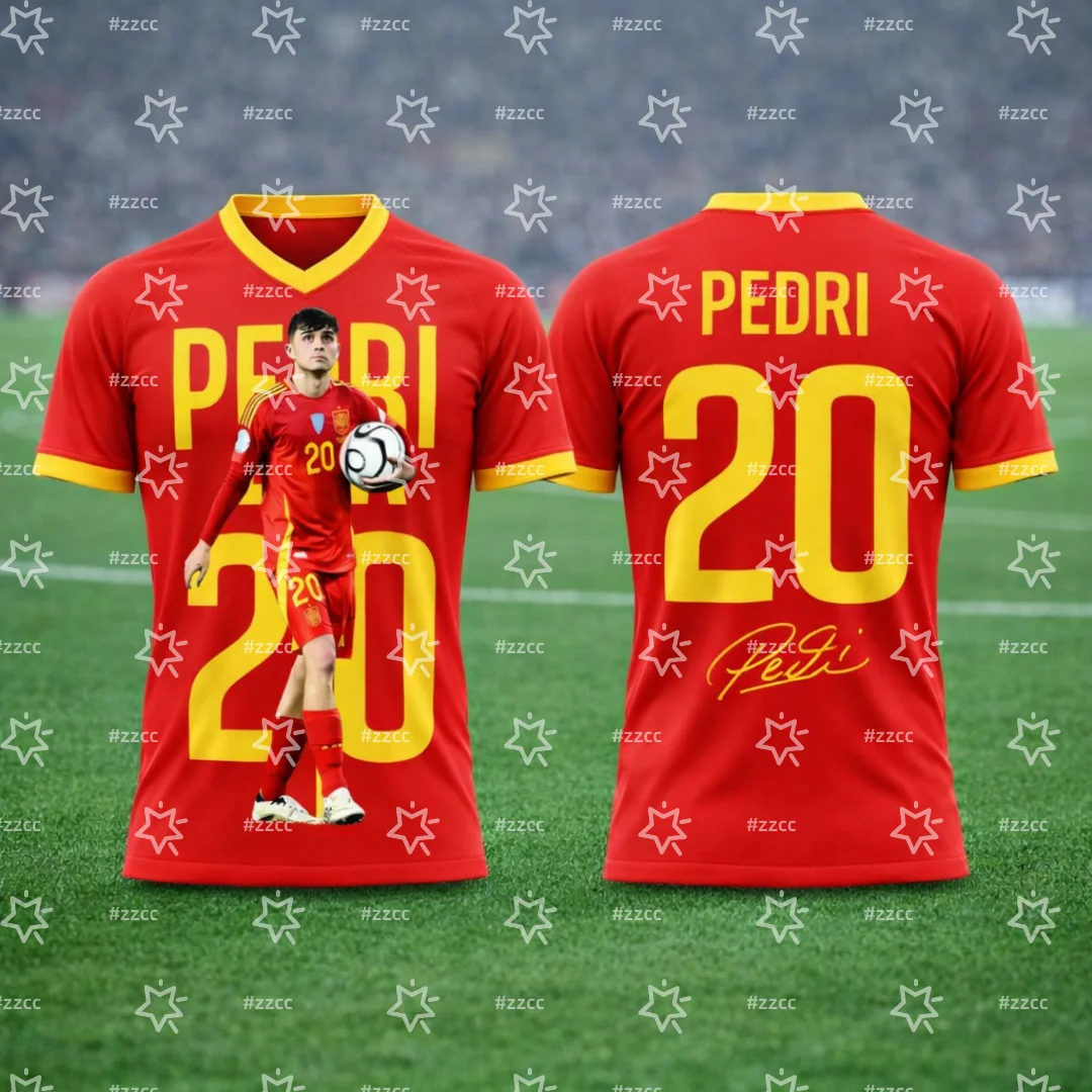 2026 Pedri Spanien Team Fußballtrikot Spiel- & Trainingsset Sommer Sport Herren T-Shirt Kinderbekleidung Tee Y2k Damen – Detail 5