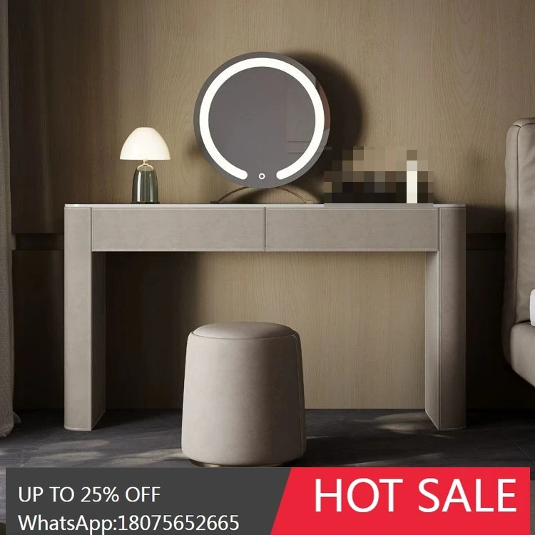 

HLZ New Rock Slab Dressing Table Light Luxury High-end Bedroom Modern Minimalist High-grade Sense Rock Slab Makeup Table