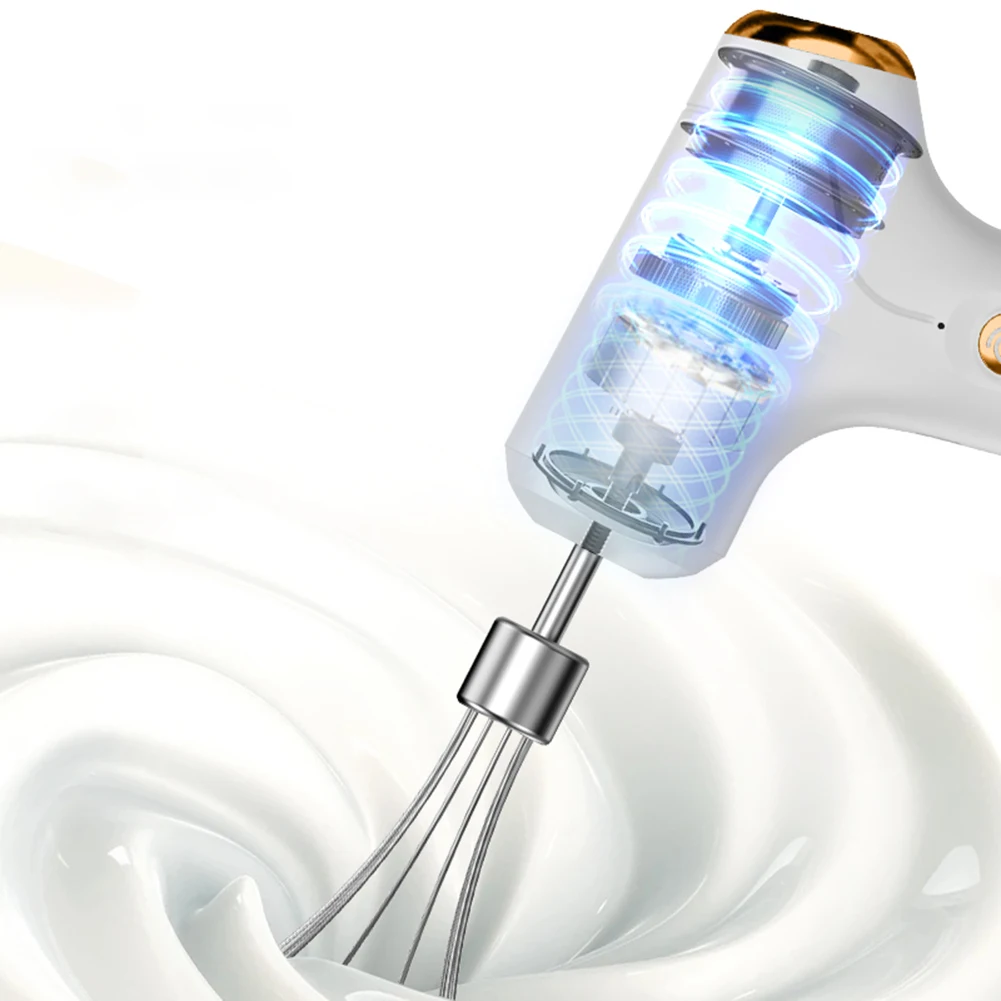 Electric Mixer Handheld Mixer Egg Beater Set with One-Touch Speed Control Household Cordless Electric Hand Mixer for Kitchen
