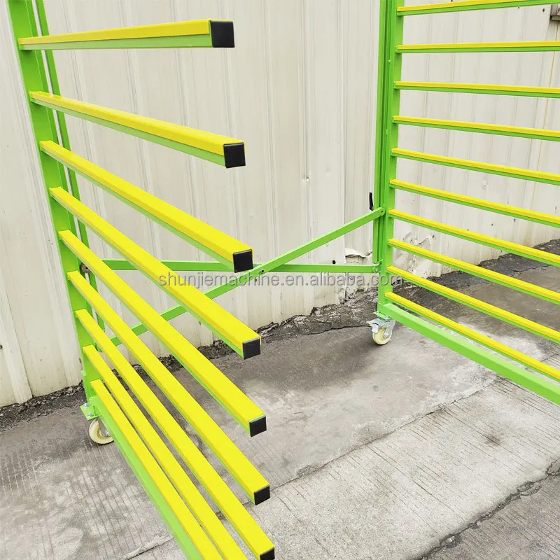 59" Adjustable Length Foldable Board Storage Drying Rack With 4 Wheels Suitable For Storing Wood Or Light Boards