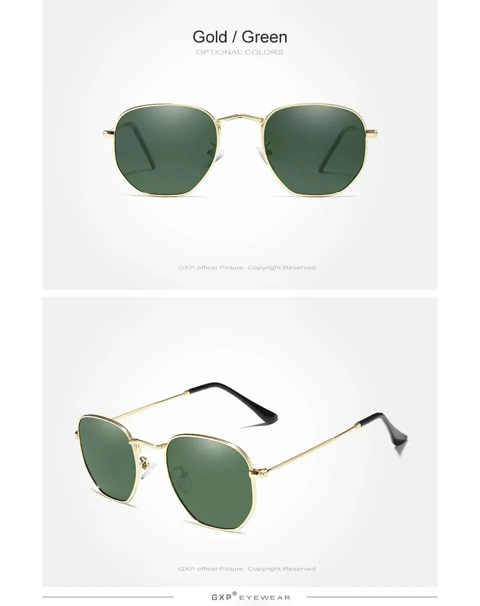 GXP Mode Hexagon Retro Reflektierende Sonnenbrille Männer Sonnenbrille Edelstahl Brillen männer Polarisierte Sonnenbrille Strand Gläser – Detail 4