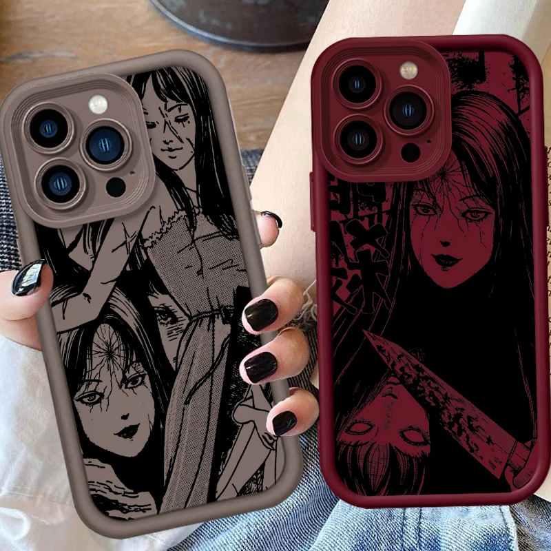 Anime Junji Ito Luxury Art Eye Ladder For Apple iPhone 15 14 13 12 11 XS XR X Pro Max Plus Soft Phone Case