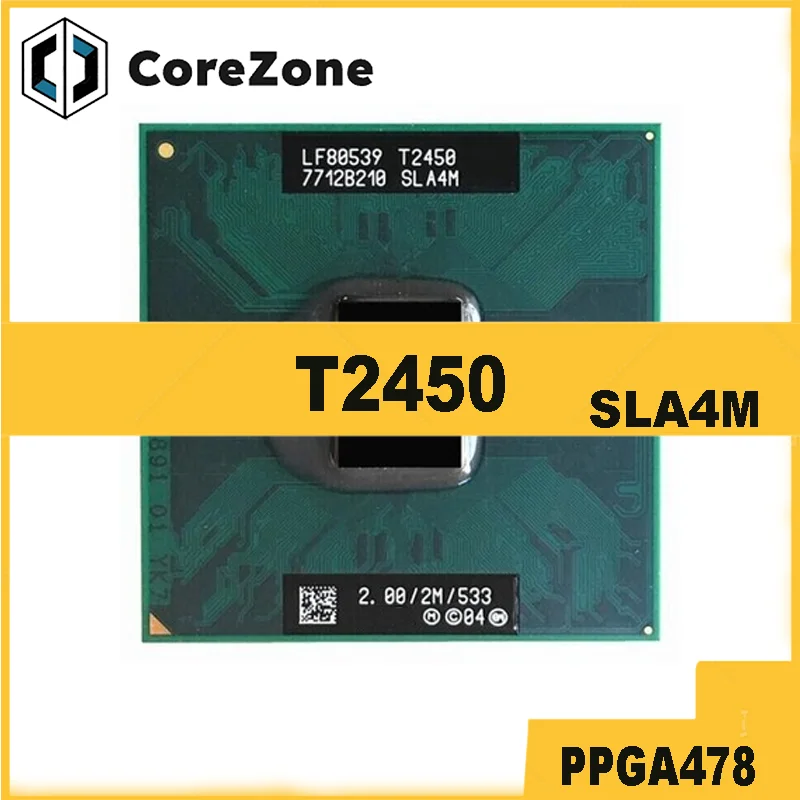 T2450 SLA4M 2 Ghz Dual Core 2M 31W PPGA478 CPU processor