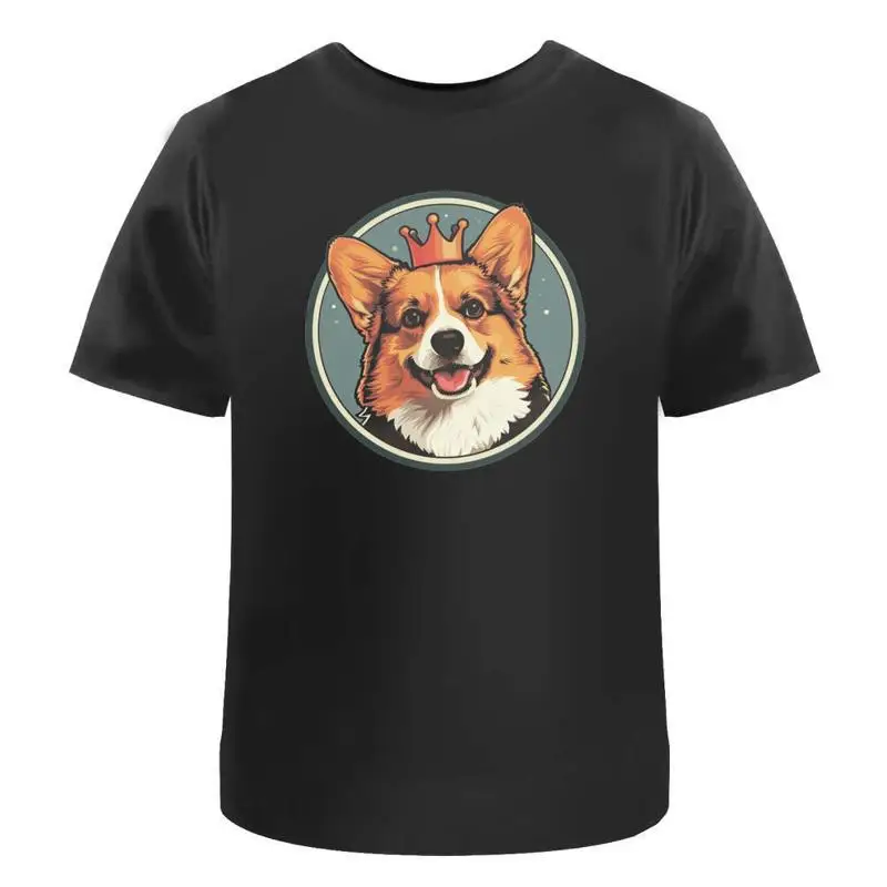 

Corgi Wearing A Crown' Cotton T Shirt Ta047170