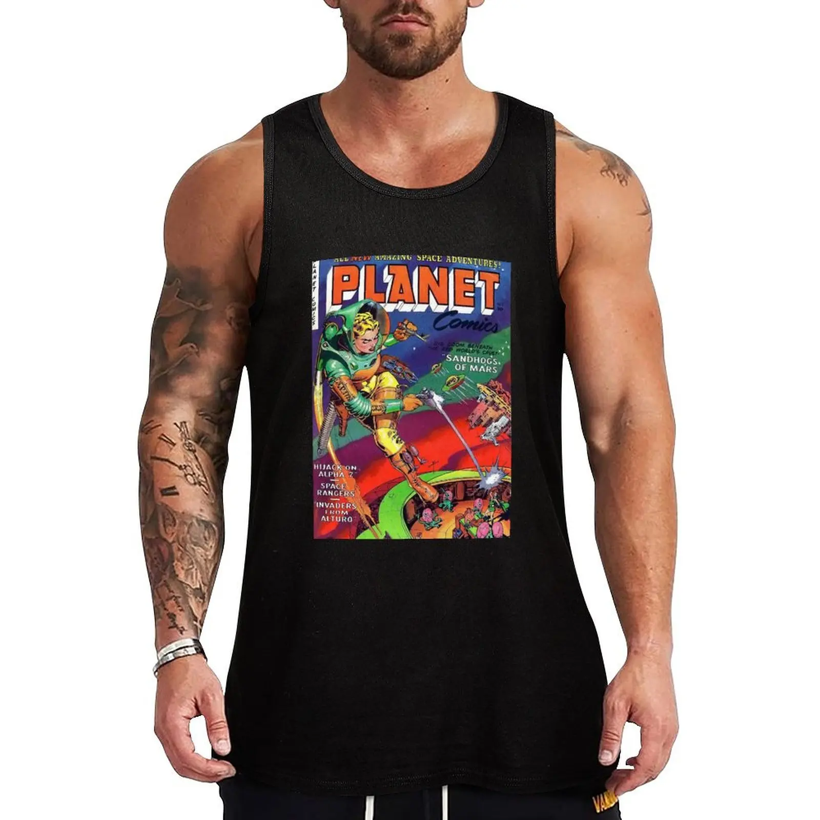 Planet Comics - Vintage Comics - Vintage Art Tank Top Hip Hop Tank Top Streetwear Casual Sleeveless Tee