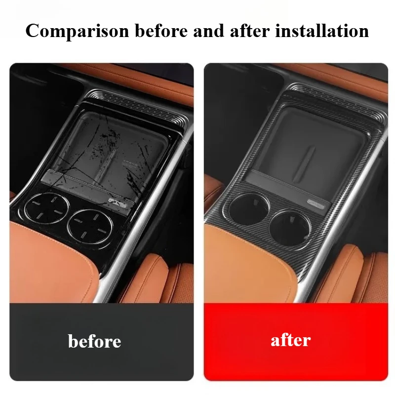 For Xpeng G9 2024 Central Control Gear Frame Modified with A Complete Set of Carbon Fiber Pattern Interior Decoration Stickers