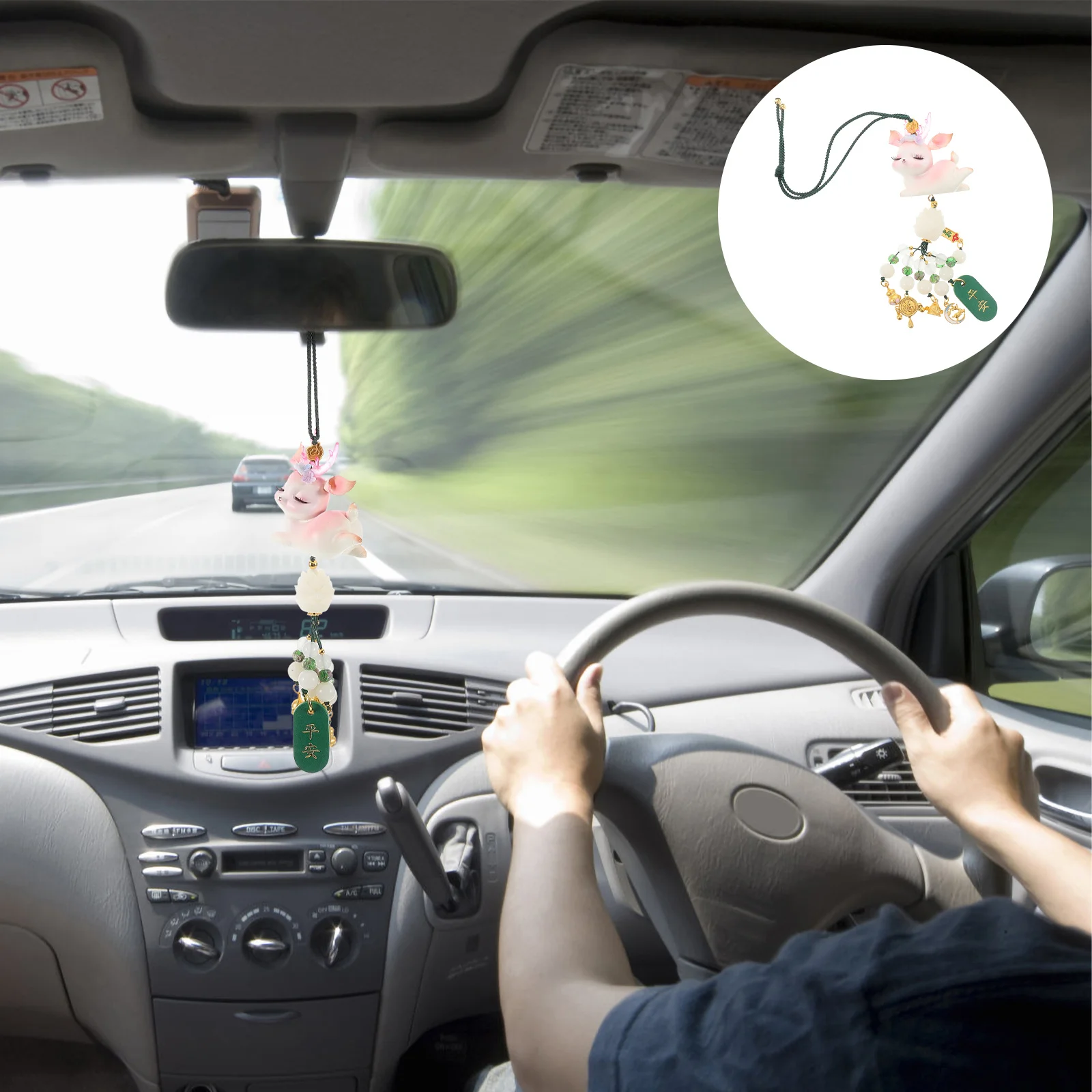 

Deer Rearview Mirror Pendant Car Hanging Ornament Automotive Charm Cute Car Interior Decor Rear View Mirror Accessory