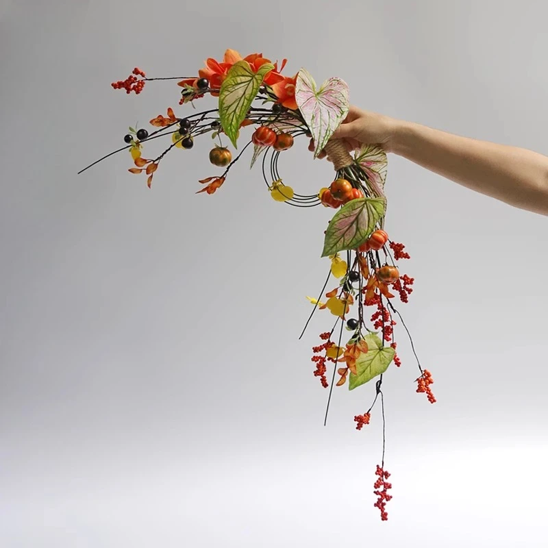 

Ручной букет, тыквенный фруктовый свадебный букет, новый китайский реквизит для свадебной фотографии